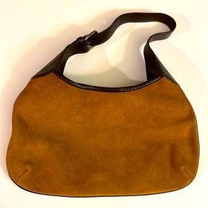 Banana Republic Vintage Suede Hobo style shoulder bag purse with leather buckle